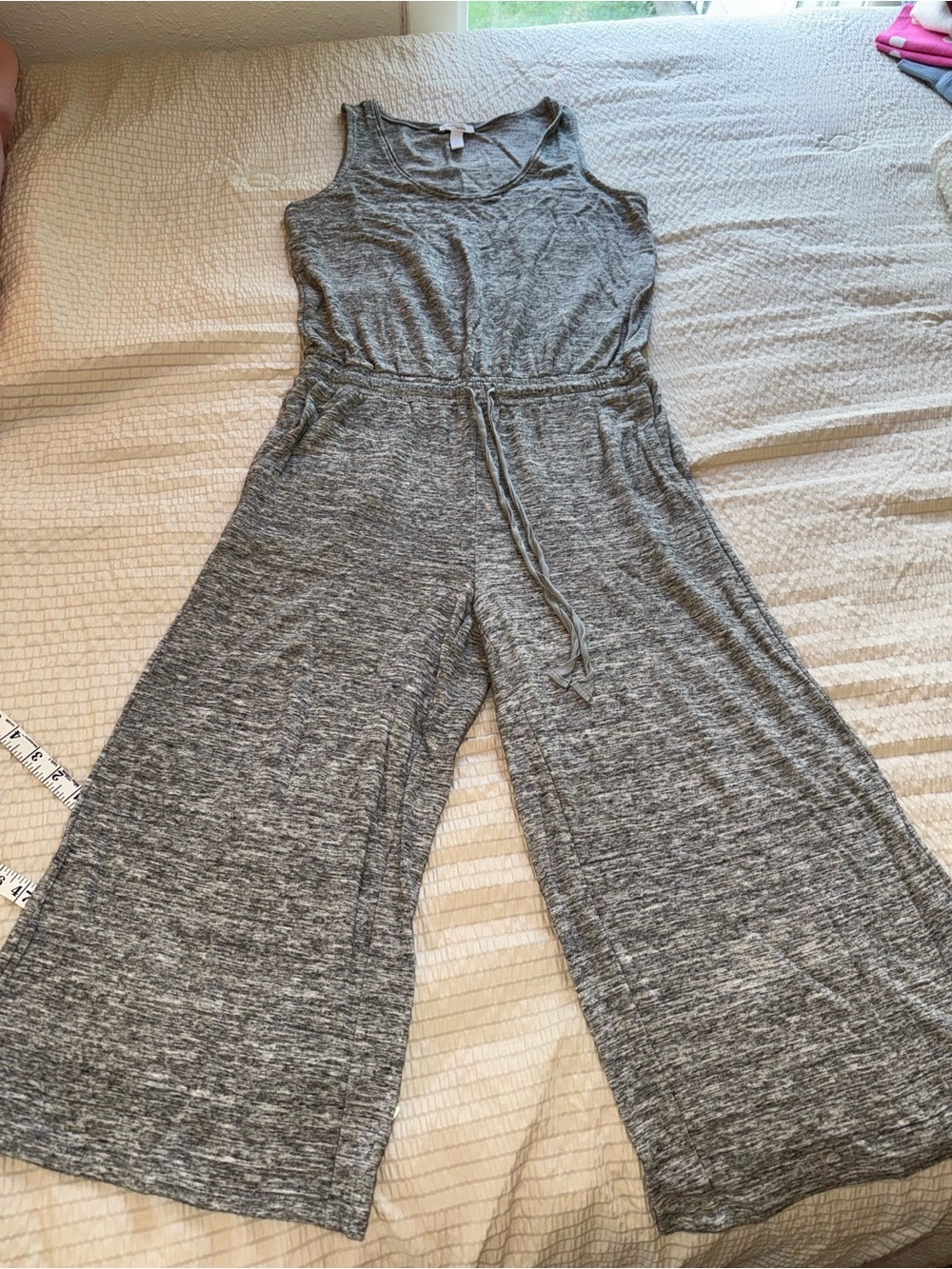 Daily Ritual Grey Cropped Jumpsuit medium